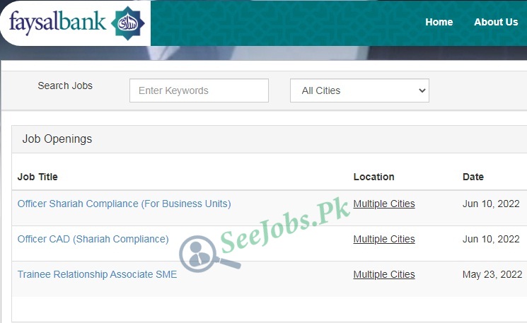 Faysal Bank Jobs 2022 in Multiple Cities