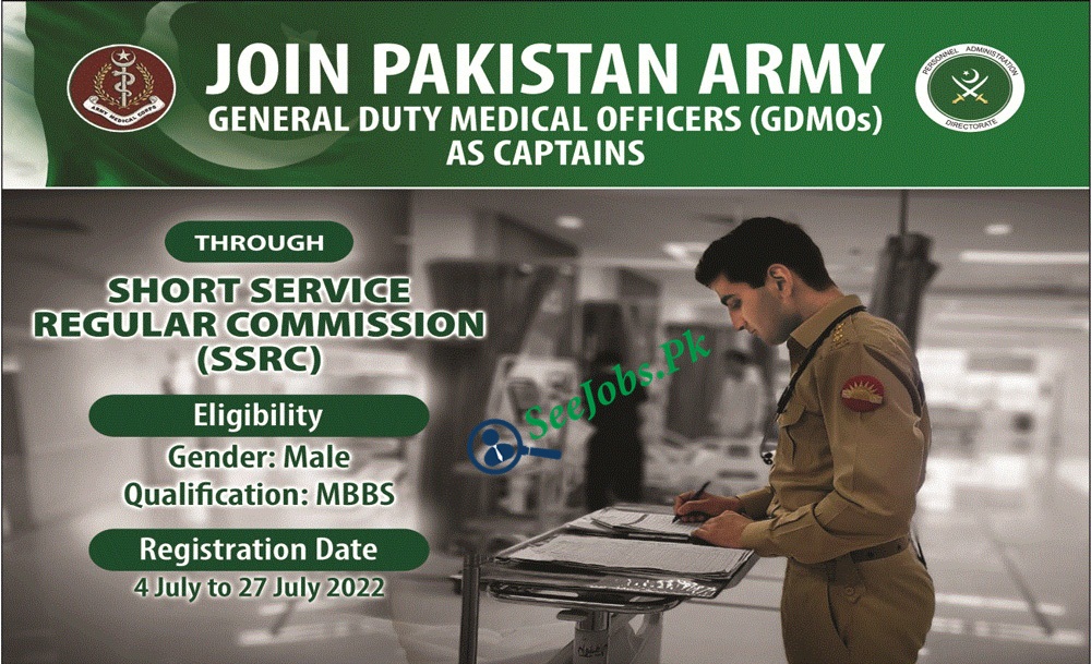 Join Pak Army GDMO Jobs 2022 through SSRC