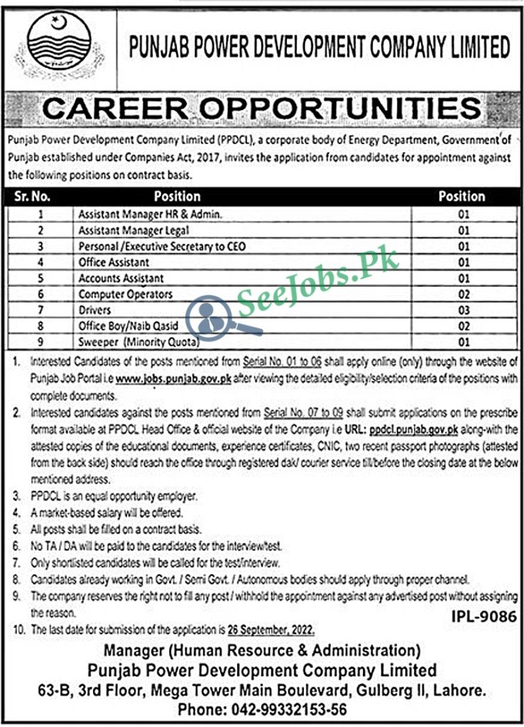 PPDCL Punjab Power Development Company Limited Jobs 2022