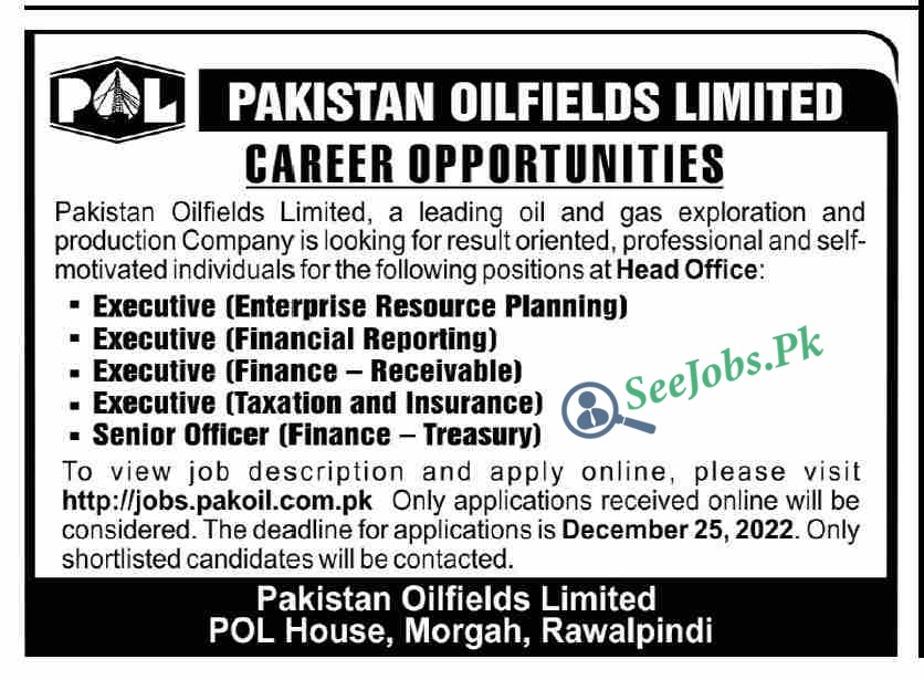 Pakistan Oilfields Limited POL new Jobs 2023