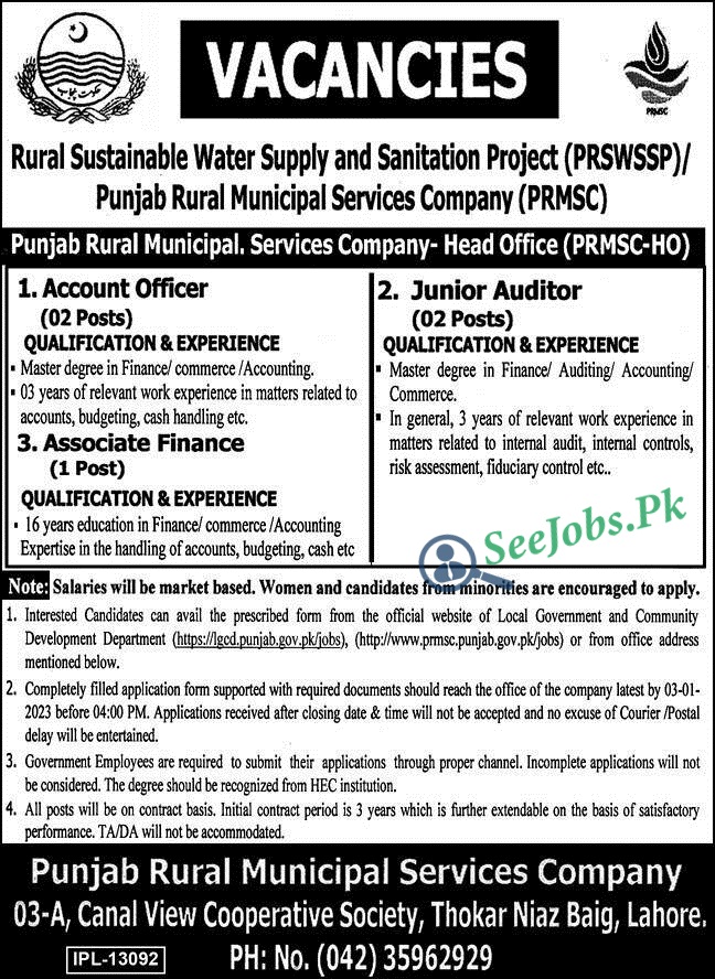 Punjab Rural Municipal Services Company PRMSC new Jobs 2023
